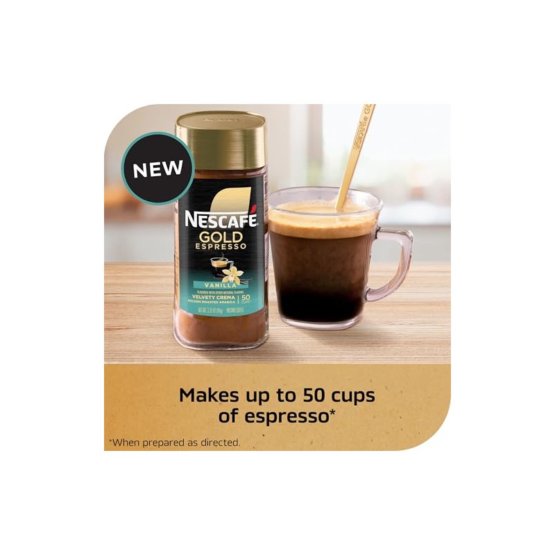 Nescafe Gold Espresso Vanilla Flavored Instant Coffee, 3.5 Oz 3.35