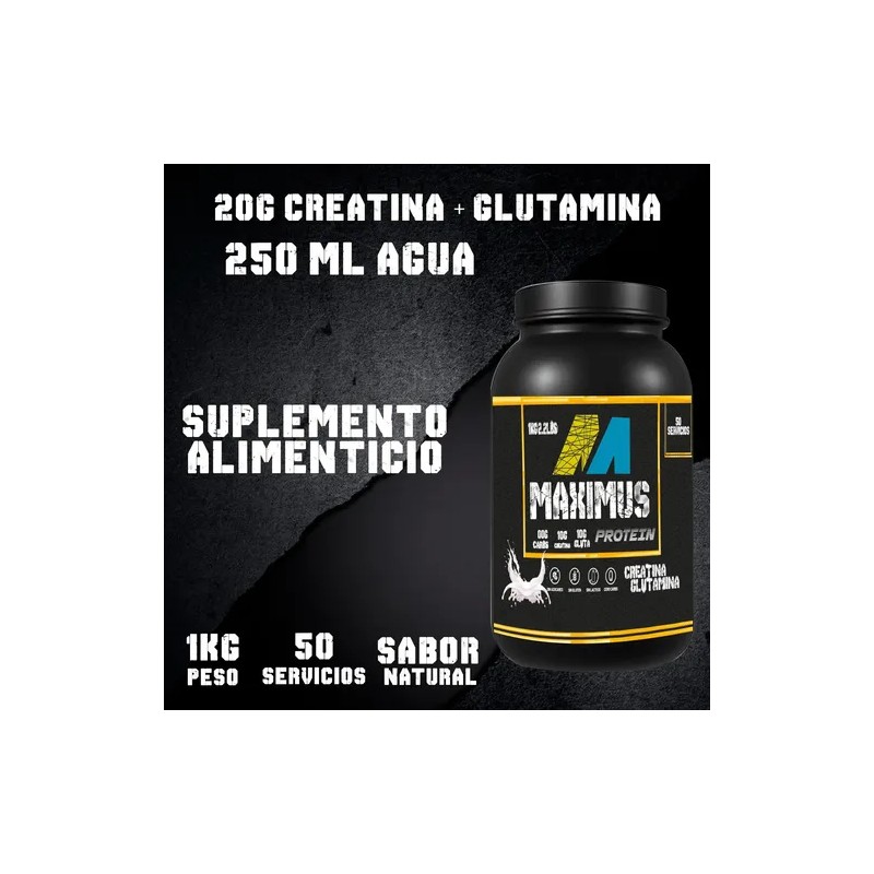 Creatina Glutamina Maximus Protein 1 Kg 50 Servicios