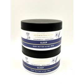 Bath and Body Work Aromatherapy Sleep Body Butter, Chamomile + Bergamot, 6.7 oz, Natural Essential Oils, Pack of 2