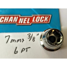 CHANNELLOCK  7 mm  x 3/8" DR  METRIC  SOCKET  6 Point Free USA Shipping
