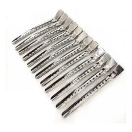 Splash Pinza Perforada Para Cabello Tipo Pico De Garza Acero Plata Color Plateado