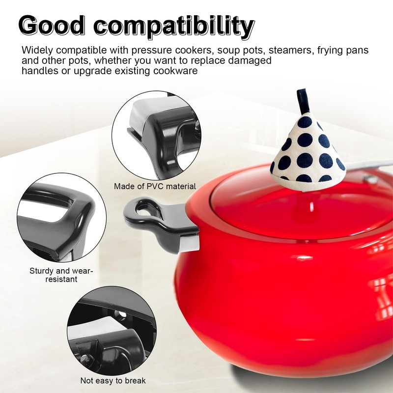 HSUYUN 2 Piece Pot Handle Set, Short Pot Side Handle