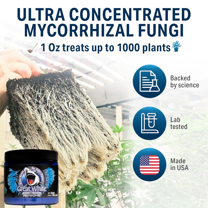Great White Mycorrhizal Fungi 1 oz, Beneficial Bacteria for Plant