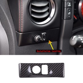 TOYCIDFG Car Dashboard Sideview Mirror Adjust Button Frame Cover Trim for Nissan GTR R35 2008-2016, Carbon Fiber Car Decoration Accessories
