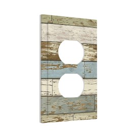 Old Wood Grain 1 Gang Outlet Covers Duplex Receptacle Wall Plate Abstract Decorative Electrical Faceplate Lightswitches for Kitchen Bathroom Bedroom