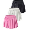3 Pack Girls Flowy Shorts with Spandex Liner 2-in-1 Youth