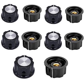 Szliyands A01 knob for 6mm / 0.24" Diameter Shaft Potentiometer, 15mm top Diameter 10PCS