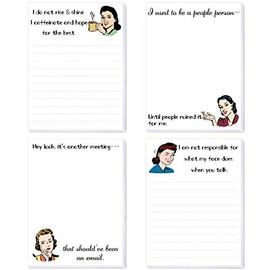 Funny Novelty Memo Pads Funny Notepads for Office Gift for Coworkers 4 Pack