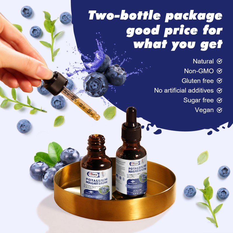 2 Potassium Magnesium Drops High Absorption,Imp<wbr/>roved Sleep,Stress Anxiety Relief