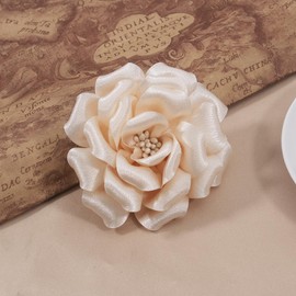 Mecool Rose Hair Clip Party Wedding Brooch Corsage Hair Head Clip Headpiece Flower Hair Pin Rose Hair Barrette Accessories for Women Girls Beige White