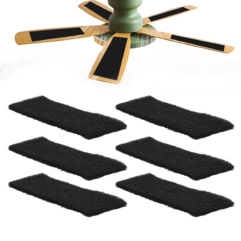 6PCS Ceiling Fan Filter Self Adhesive Activated Carbon Cotton Elliptical