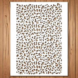 Leopard Print Stencil | Reusable Camo Animal Print Leopard Stencils for Painting on Wood, Glass, Wall, Rock, Fabric, Walls, Canvas, Glassware | Cheetah Print Stencil Template 8.5"x 11"