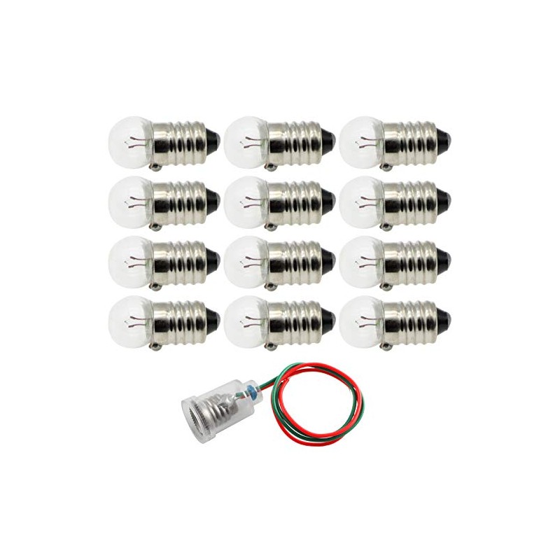 FDXGYH E10 1.5V 0.3A Mini Light Bulbs 12pcs Old Fashioned