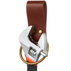 Sadnyy 1 Pcs Hammer Holder for Belt, Fits Belts up to 2" Wide, Spud Wrench Holder Leather Loop Hammer Spud Axe Holster Ironworker Tool Accessories for Woodworking Handicraft Electricians (Brown)