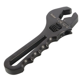 labwork 3AN-16AN Adjustable Wrench Spanner, Lightweight Aluminum for An Hose Fitting Adapter End Black