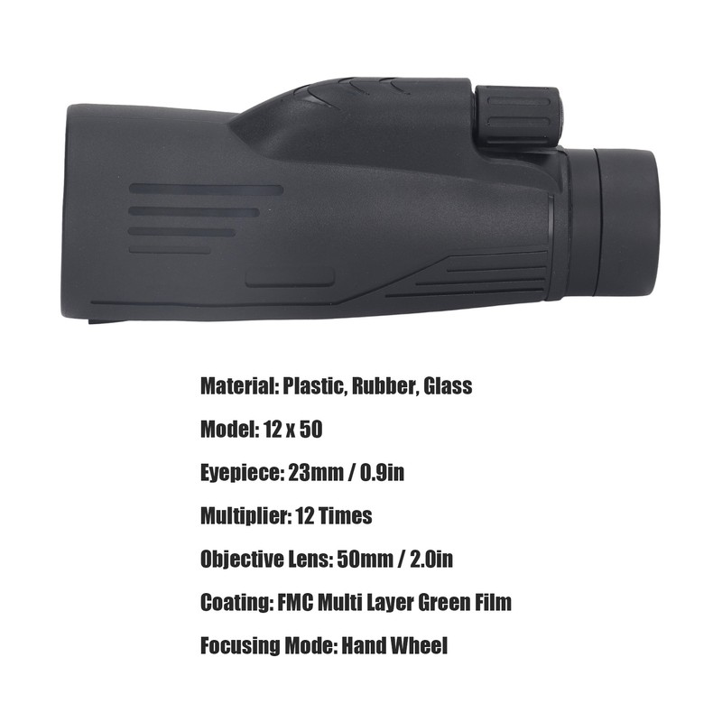 12x50 HD Large Aperture Monocular Telescope Anti Shaking Handheld Monocular