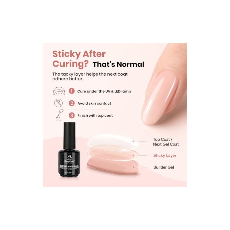 Beetles Gel Constructor Nude Translúcido 7 en 1, 15 ml