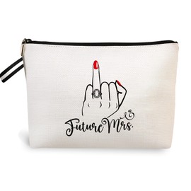 jepuyaya Future Mrs Makeup Bag Cosmetic Bag Travel Pouch Gift, Engagement Gifts, Bride to Be, Bridal Shower Gift for Bride, Bachelorette Party Gifts for Her6JM245
