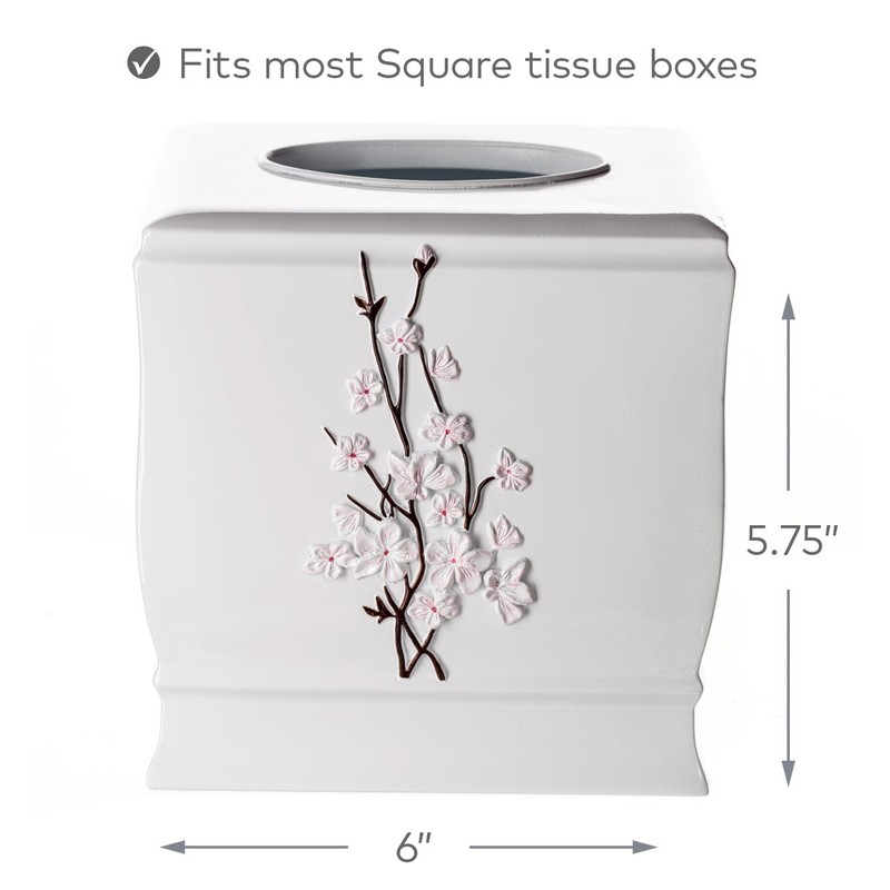 Creative Scents Vanda Tissue Box Cover Square - Cherry Blossom