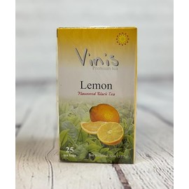 Vinis Premium Flavored Black Tea 25 Tea Bags per Box, (Pack of 6) 150 Total Tea Bags (Lemon Black Tea)