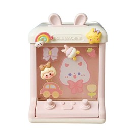 Cosmetics Storage Box with Kawaii Stickers Makeup Organizer Bunny Pen Holder Cute Rabbit Ears Aesthetic Pencil Case (Pink+Random Pattern Stickers+4 Pieces of 3D Stickers)