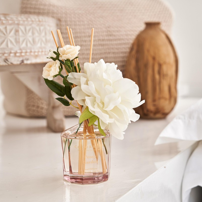 COCORRÍNA Reed Diffuser - Peony Garden 8.5oz Flower Reed Diffuser