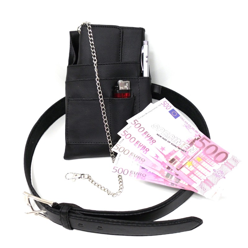 Waiter Set 4 Pieces Leather Wallet Colt Chain and Belt