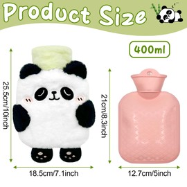 YeahBoom Children's Hot Water Bottle, Panda Hot Water Bottle with Hand Warmer Cover, Fluffy Hot Water Bottle with Cover, Removable and Washable Hot Water Bottle, Premium Hot Water Bottle, Tested and