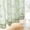 Sheer Curtains for Bedroom Rod Pocket Embroidered Leaf Window Curtains