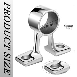 MorningRo 2 Pcs 306 Stainless Steel Marine Grade Boat Hand Rail Railing Fitting (i. D. 26mm) Center Bracket Stanchion Enter Bracket Stanchion Mount Hardware for 1 Inch Od Tubing