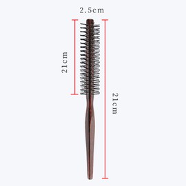 CLDURHGE 3 Pieces Round Hair Brush, Styling Brush with Nylon Bristles Wood Retro Colours for Thin Hair, Short Hair, Bangs, Beard, Lifting, Curls