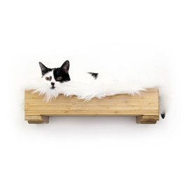 Catastrophic Creations The Nest Cat Bed – Modern Cat Bed – Bamboo Bed for Cats – Warm & Plush Pet Bed – Modular Cat Beds for Indoor Cats – Faux Fur Nap Cat Bed