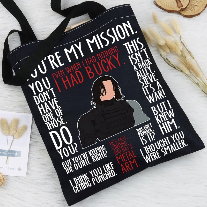 BWWKTOP Bucky Tote Bag Superheros Barnes Fans Gift Even When
