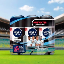 3 Pack Nivea Desodorante Roll On 50 ml Black & White Hombre