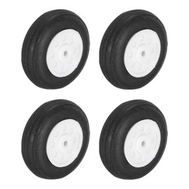 sourcing map 4 Pcs RC Airplane Wheels, 1 Inch OD RC Plane Parts Wheels Model Airplane Light PU Sponge Tire Tail Foam Wheel for DIY RC Model Plane Aircraft