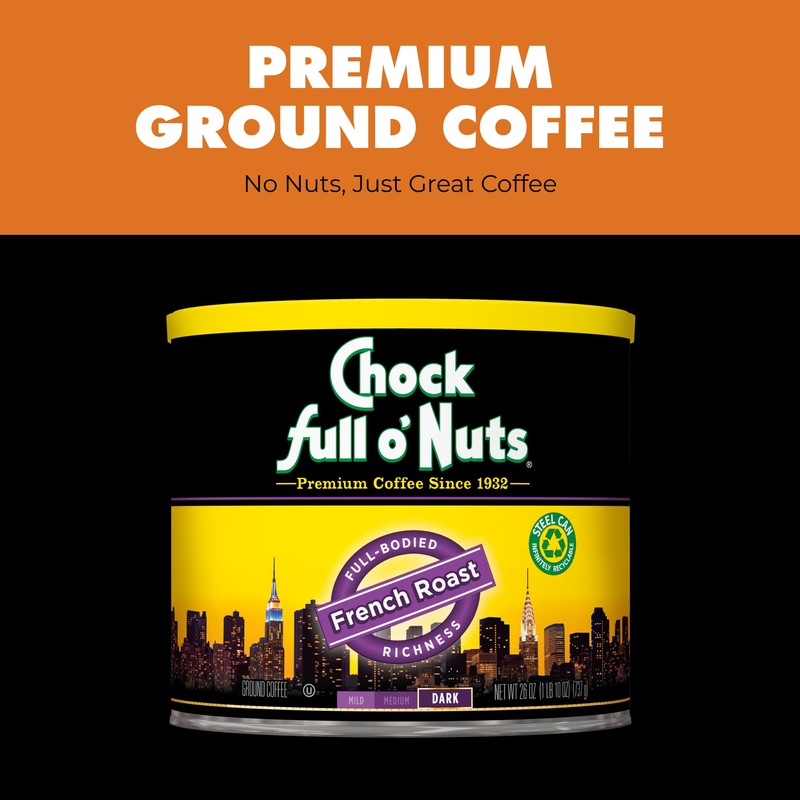 Chock Full o' Nuts French Roast Ground Coffee – Premium