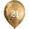 11" Latex Balloons Sparkling Fizz Gold 21st x 6pcs