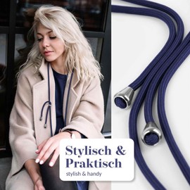 moex Unleash für HMD Fusion Handyband zum Umhängen ohne Hülle, Handykette mit Karabiner, Handy Umhängeband abnehmbar, Band Kette mit Pad für Handyhülle, Blau, Silber