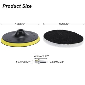 Toolly 6 Pcs 6 Inch Wool Polishing Buffing Pad Polishing Buffing Wheel for Drill Buffer Attachment with M14 Drill Adapter