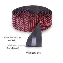 PLATT Road Bike Handlebar Tapes Bicycle Bar Tape Superior Breathable Hexagon Non-Slip Bike Handlebar Tape Bike with Bar End Plugs,White (2PCS Per Set)