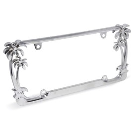 Cruiser Accessories 19003 Palm Tree License Plate Frame, Chrome