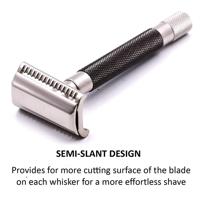 Parker Safety Razor Semi Slant Premium Rasierhobel – Graphit