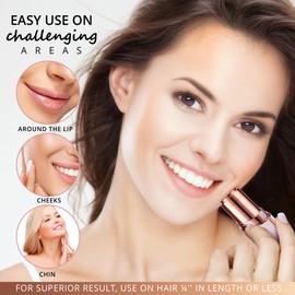 Facial Hair Removal for Women: Electric Hair Removal Device - Rechargeable Painless Face Razor for Chin Upper Lip Peach Fuzz with Light Gifts for Women(White)