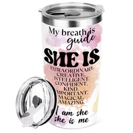 jeilink Positive Affirmations Tumbler, Self Love Mental Health Gifts Inspirational Gifts for Women Friend Sister Girls Birthday Friendship Christmas 20 oz Insulated Coffee Tumbler Travel Cup