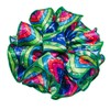 Rainbow Print Hair Bow with Ruffled Fabric and Claw Clip, Large, Decorative Hair Accessory for Women