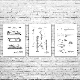 Office Supply Patent Posters Set of 3 (11x14), Boss Gift, Office Art, Secretary Gifts, Business Decor, Conference Room Art Black & White