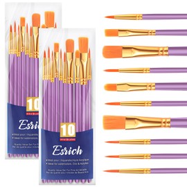 ESRICH Paint Brushes Set,2 Packs 20 Pcs Acrylic Paint Brush Set,Watercolor Oil Acrylic Nylon Hair Brushes,Artist Paintbrushes for Acrylic Oil Watercolor Painting Artist Professional Kits,Purple