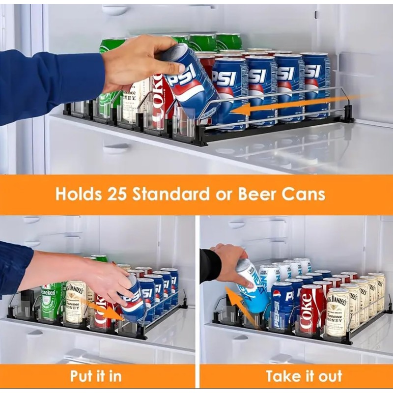 Soda Can Dispenser for Refrigerator, Automatic Drink Dispenser That Accommodates