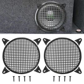Tongze 10" Speaker Grill Cover: Car Audio Speaker Grill Cover, Subwoofer Metal Mesh-Waffle Grill Cover Protector with Rubber Frame(Pack of 2)