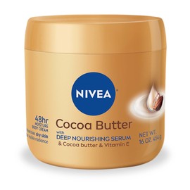 NIVEA NIVEA Cocoa Butter Body Cream with Deep Nourishing Serum, Cocoa Butter Cream for Dry Skin, 16 Ounce Jar